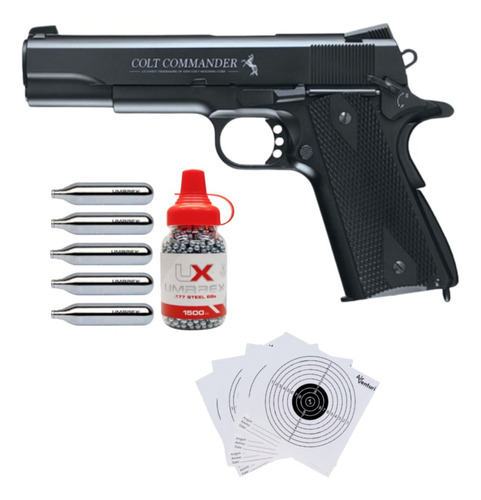 Pistola Colt Commander 1911 Blowback Co2 .177 4.5mm Xchws C