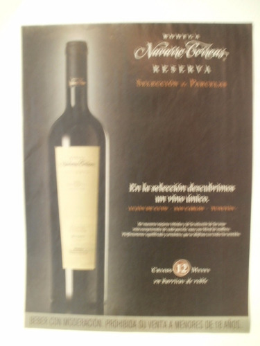 Recorte Clipping Publicidad Vino Navarro Correas X Caballito