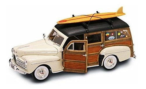 1948 Ford Woody Con Tabla De Surf, Color Crema - Road Signat