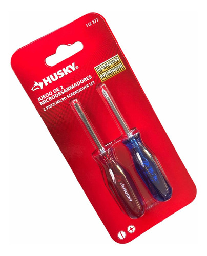 Set 2x Micro Desarmadores Husky Plano 2.3mm Philips P0 3.8cm