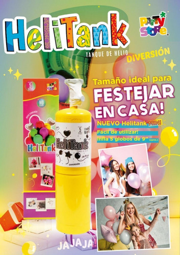 Imagen 4 de 10 de Gas Helio Tanque Garrafa Descartable 5 Globos De 9 Pulgadas