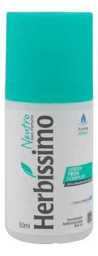 Kit 4 Desodorante Herbíssimo Roll On Neutro Sem Perfume 50ml