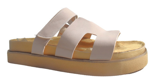 Zueco Sandalia De Mujer Base Plataforma Velcro Liviano P