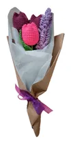 Comprar Ramo De Flores Artificiales Tulipanes 30cm Tejido Crochet