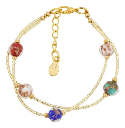 Pulsera De Cristal De Venecia Aurora De Cristal De Murano Mu