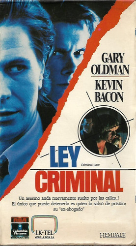 Ley Criminal Vhs Kevin Bacon Gary Oldman Criminal Law