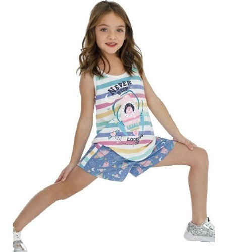 Pijama Nena Short Musculosa So Monster Galaxy So Pink 11634