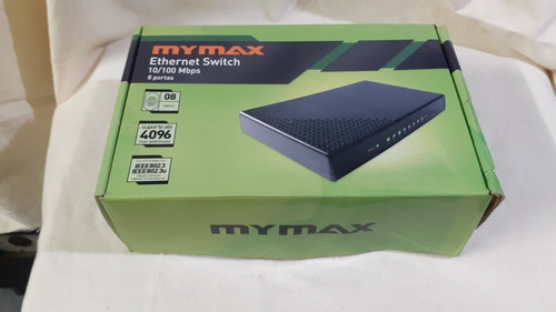Switch 8 Portas 10/100mbps Preto - Mymax