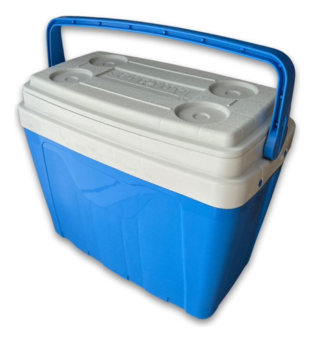 Caixa Cooler Térmico 25 Litros 34 Latas C Alça E Porta Copos Cor Azul