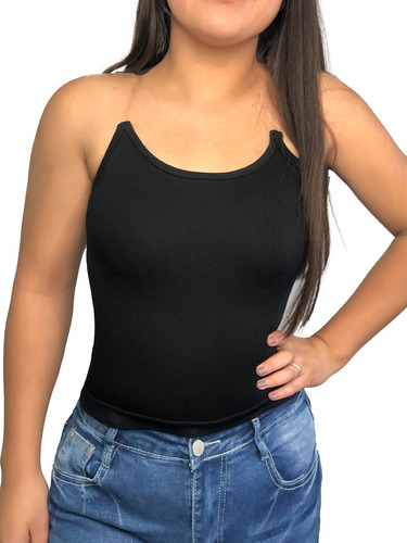 Blusa Top Casual Para Mujer Con Tirantes Transparentes