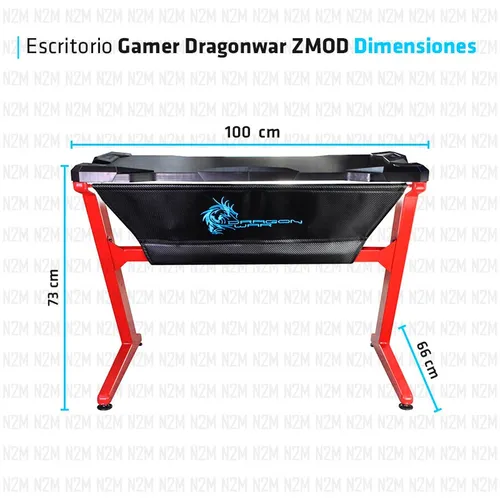 Escritorio Mesa Oficina Pc Gamer Zmod Gt-001 Luces Rgb Dragon War