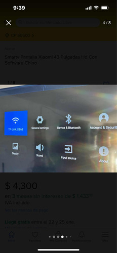 Pantalla Smartv Xiaomi Para Personas De China 43 Nuevas (Usado)