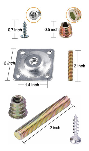4 Placas De Montaje De Patas De Metal Para Montaje 4 Piezas