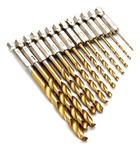 13pcs Taladro Broca Vástago Hexagonal De Acero De Alta