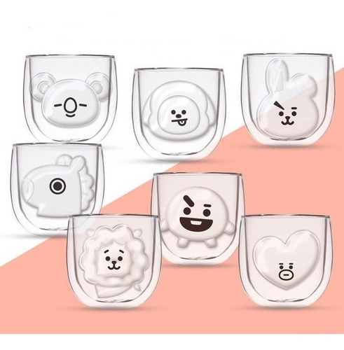 Tazas De Vidrio Bt21, Bts (Usado)