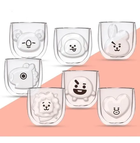 Tazas De Vidrio Bt21, Bts (Usado)