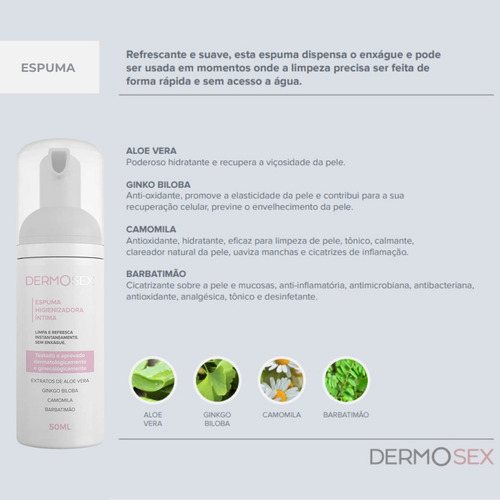 Espuma Higienizadora Íntima Dermosex - 50 Ml