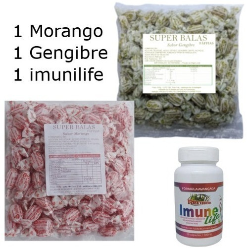 Balas Fáffias 2 Pacotes Canela/gengibre E Imunilife Brinde