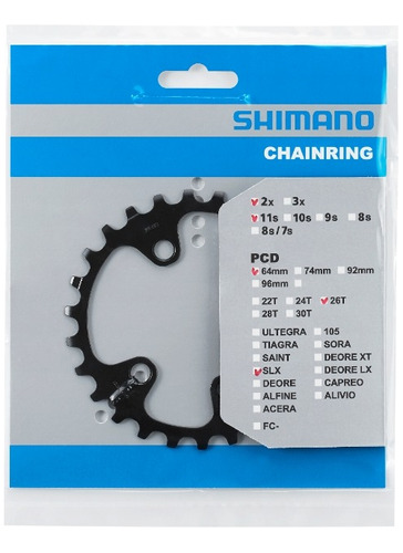 Plato Shimano Slx Fc-m7000 26t Para Bicicleta+envío Gratis