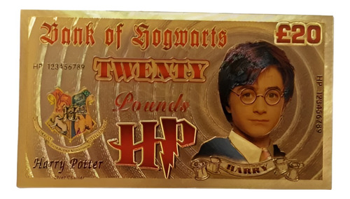 Billete Mágico Oro Harry Potter Bank Hogwarts Regalo Fan