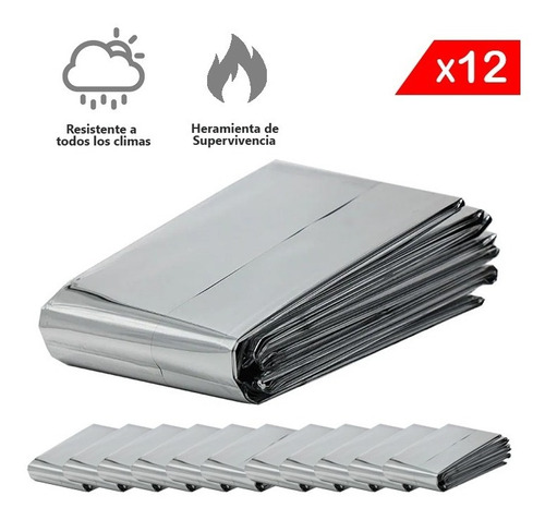 Frazada Security Isotermica Supervivencia 130x210cm Pack X12