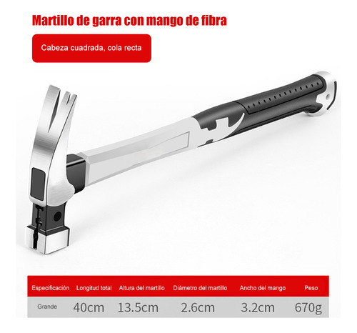 Martillo De Acero Resistente Para Carpintería