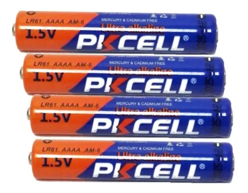 Pilas Baterías Pkcell Aaaa 4a 1.5v, 25a, Lr61 Pack 4 Pcs