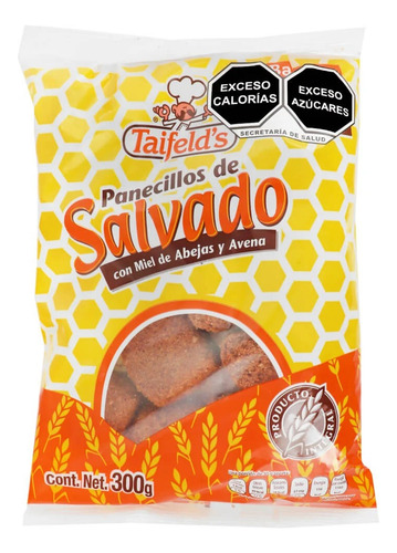 2 Pzs Taifelds Panecillos De Salvado Con Miel Y Avena 300gr