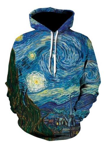 Sudadera Con Capucha Con Estampado 3d De Van Gogh Con Pintur