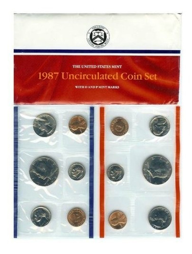 1987 Juego Completo De Estados Unidos Us Mint Coin.