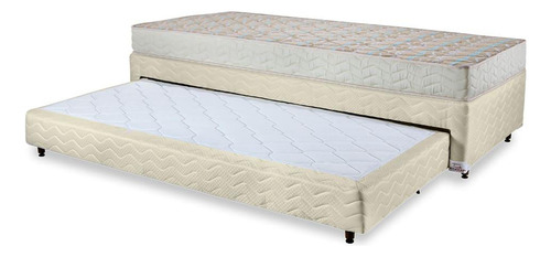 Base Box Cama Auxiliar Molas Bibox Orthocrin Bege Viúva