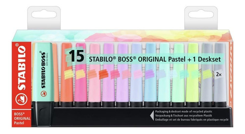 Set De 15 Destacadores Stabilo Boss Original Pastel