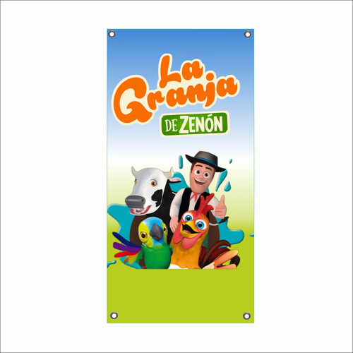 Lona Cumpleaños La Granja De Zenon De 1x2 Personalizada