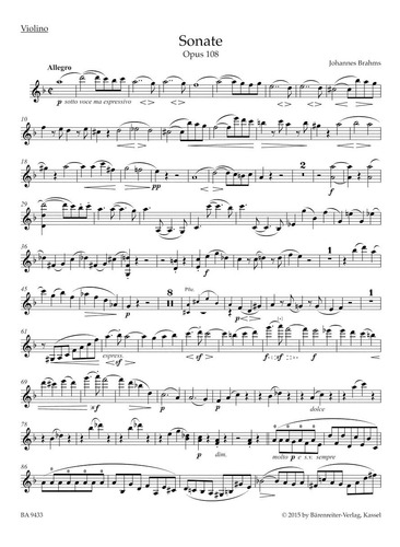 J. Brahms: Sonata In D Minor Op.108 For Violin And Piano.