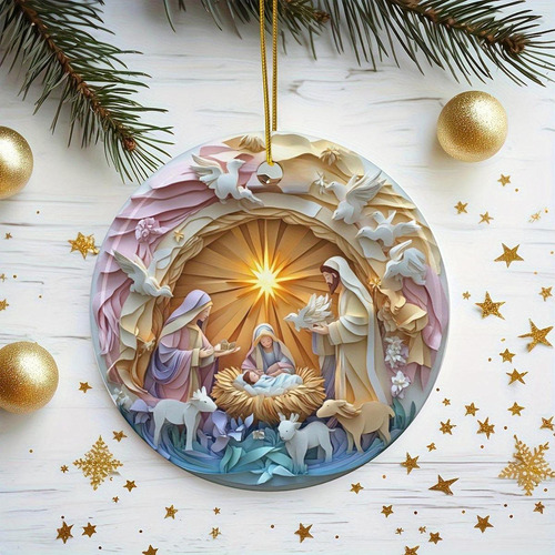 Fs 2 Adorno Para De Navidad, Pequeño Colgante De Nacimiento