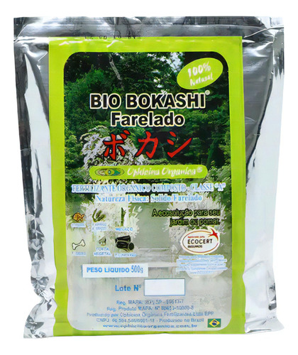 Fertilizante Orgânico Composto Bio Bokashi Farelado 500g