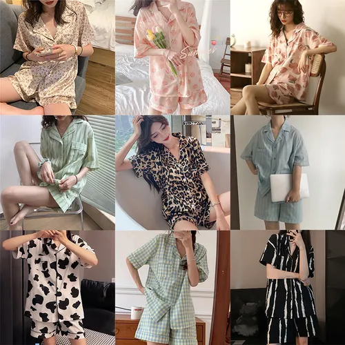 Pijama Para Mujer, Conjunto De Pijama De Seda Con Leche, Rop
