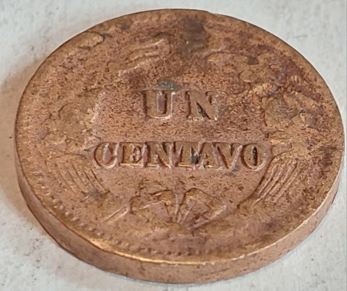 Un Centavo 1 República Perú 1876 Error Falla Acuñación Cuño