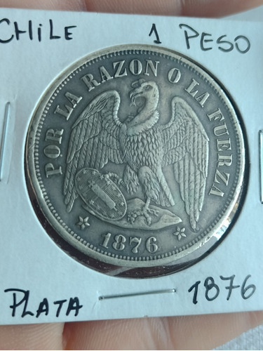 Antique, Bella Moneda Chilena,peso Aguila 1876