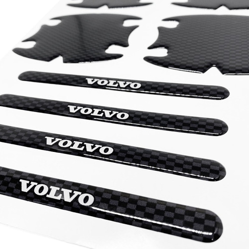 Protetor Maçaneta Volvo Carbono Preto Resinado