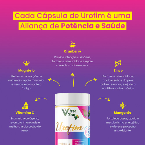 Kit 3 Urofim: Cranberry + Semente De Uva - Viver Bem Mais