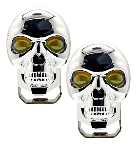 Faro Led  Calavera  C/ Lupa Fijo+estrobo Blanco/ Ambar