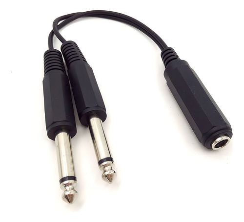 Cable Adaptador De Audio Trs 1/4 Hembra A 2 Ts 1/4 Macho