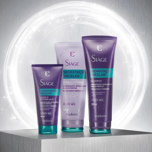 Kit Siàge Hidratação Micelar Shampoo + Cond + Leave-in 100ml