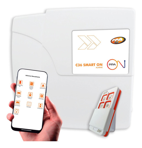 Central Alarme Com Fonte Chaveada C36 Smart Sem Fio Com Wifi