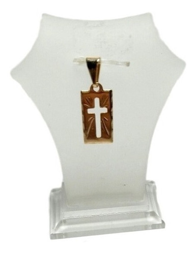 Dije Cruz De Oro Laminado 18k Medalla Calada Hombre Mujer Color Dorado