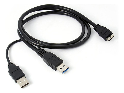 Un Cable Doble A Micro Usb B 3.0 Y Mueve El Cable De Disco D