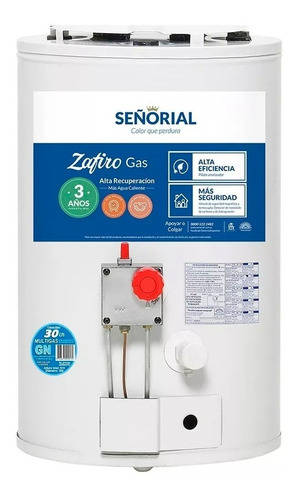 Termotanque A Gas Señorial 30 L Alta Recuperacion Sup / Inf