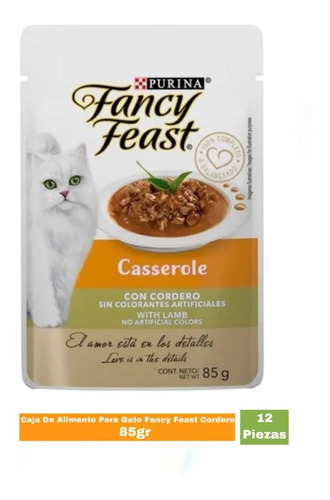Caja De Alimento Para Gato Fancy Feast Cordero 12 Piezas