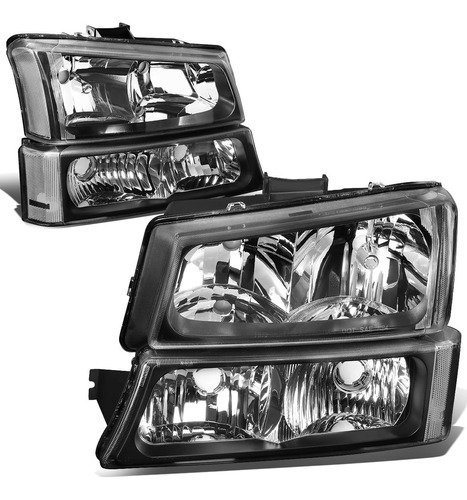 Faros De Carcasa Negra Hlohcs034pbkcl1 Compatibles Chev...